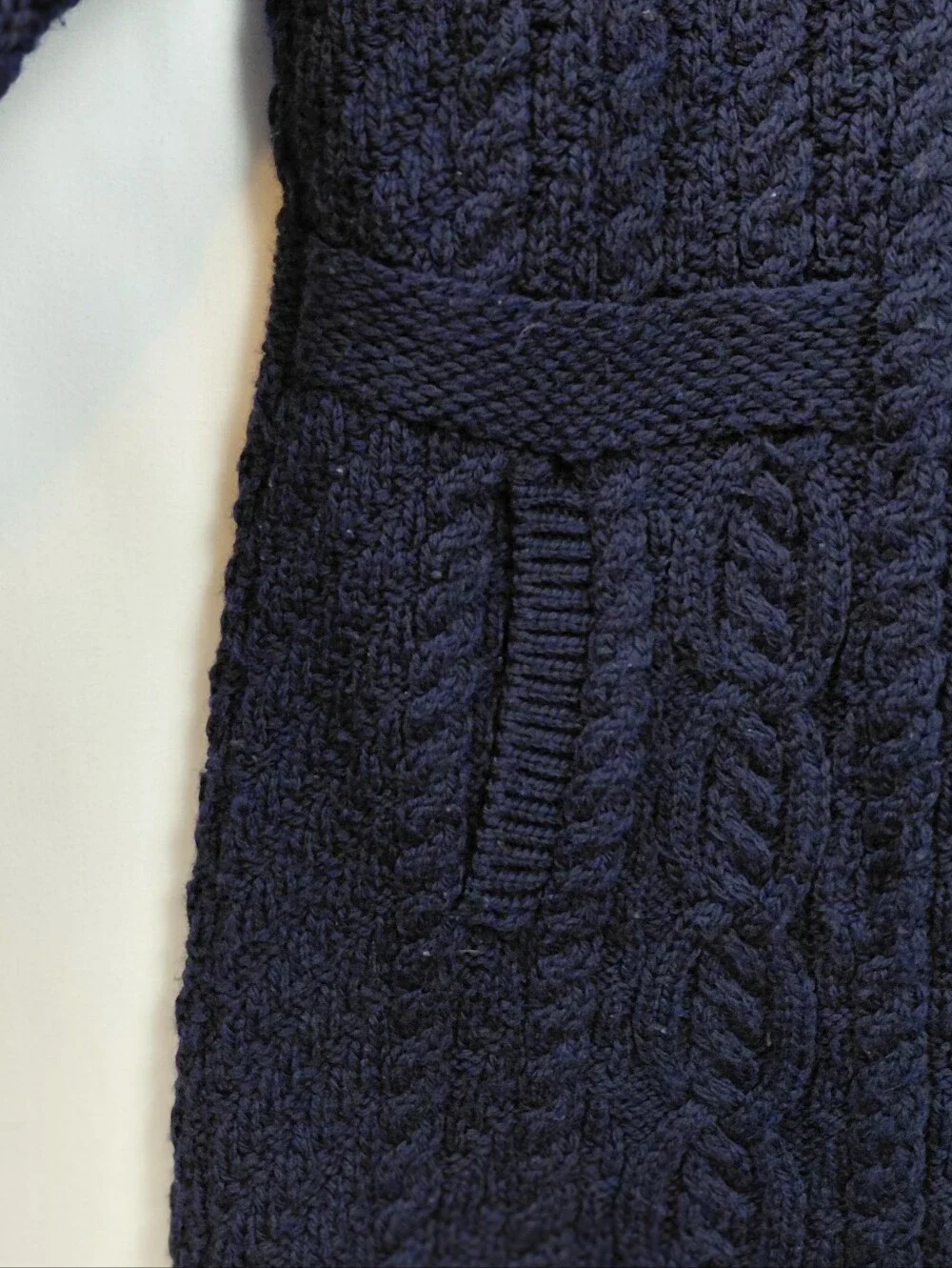 Aran Crafts Double Breasted Merino Wool Cardigan Women's Size Medium Navy Blue